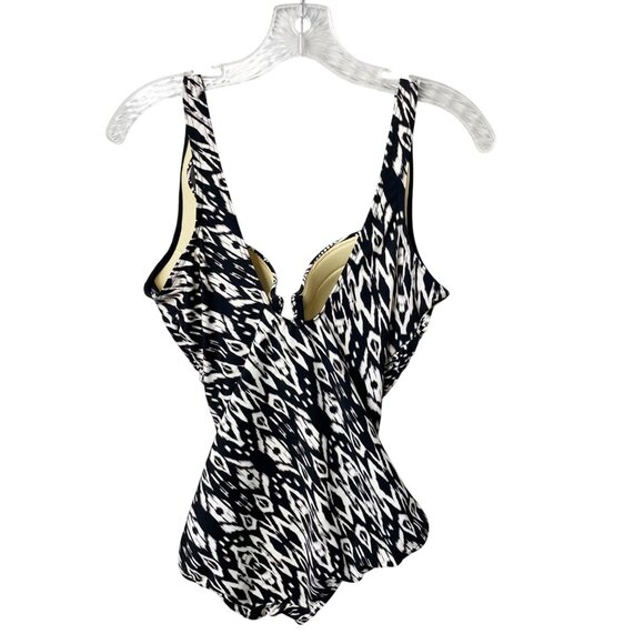 MIRACLESUIT Tiki Escape Underwire Tummy Control OnePiece Swimsuit Slimming Print - Picture 2 of 9